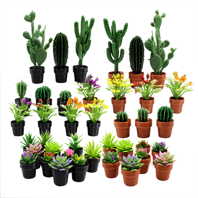 Echeveria Succulent - 8 stuks miniatuur kunstplanten in potjes,