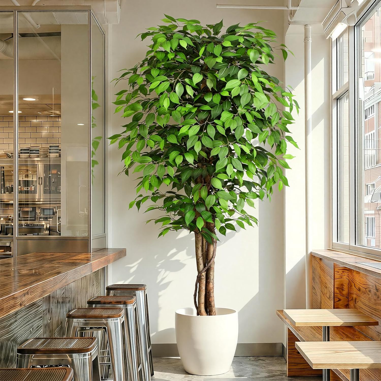 Levensechte kunstmatige vijgen - Ficus Lyrata Tree recensie en prijs